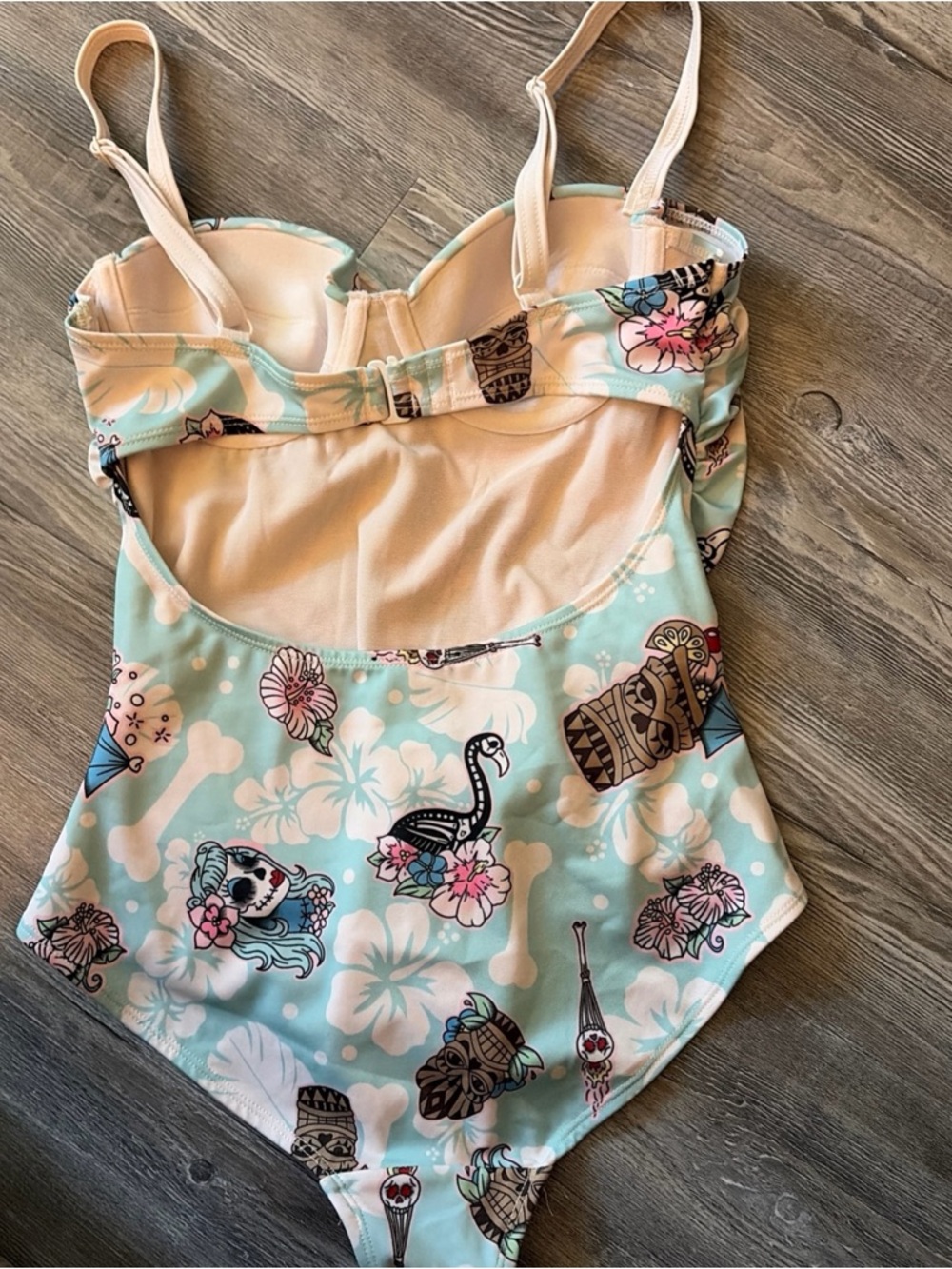 Hell Bunny Suki Tiki Sugar Skull One-Piece Swimsuit Womens small swimsuit - Picture 3 of 3